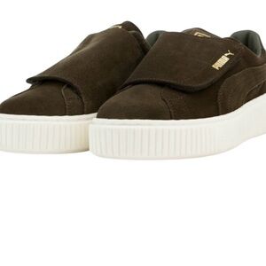 Puma Suede‎ Platform Big Velcro Strap Sneakers Olive Night Women’s Size 7